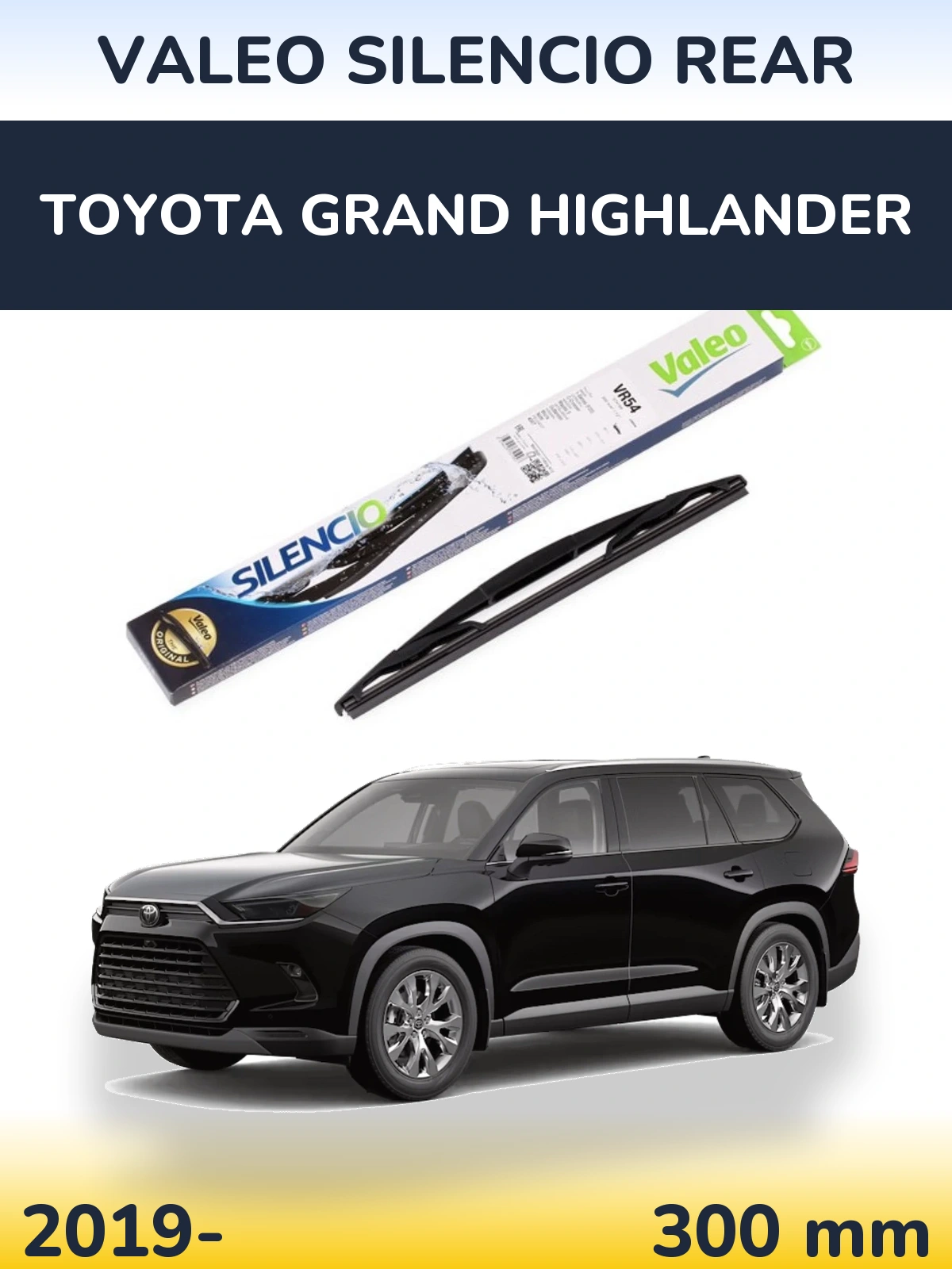 Rear wiper blade Valeo Silencio Rear 300 mm for Toyota Grand Highlander 2019-2026