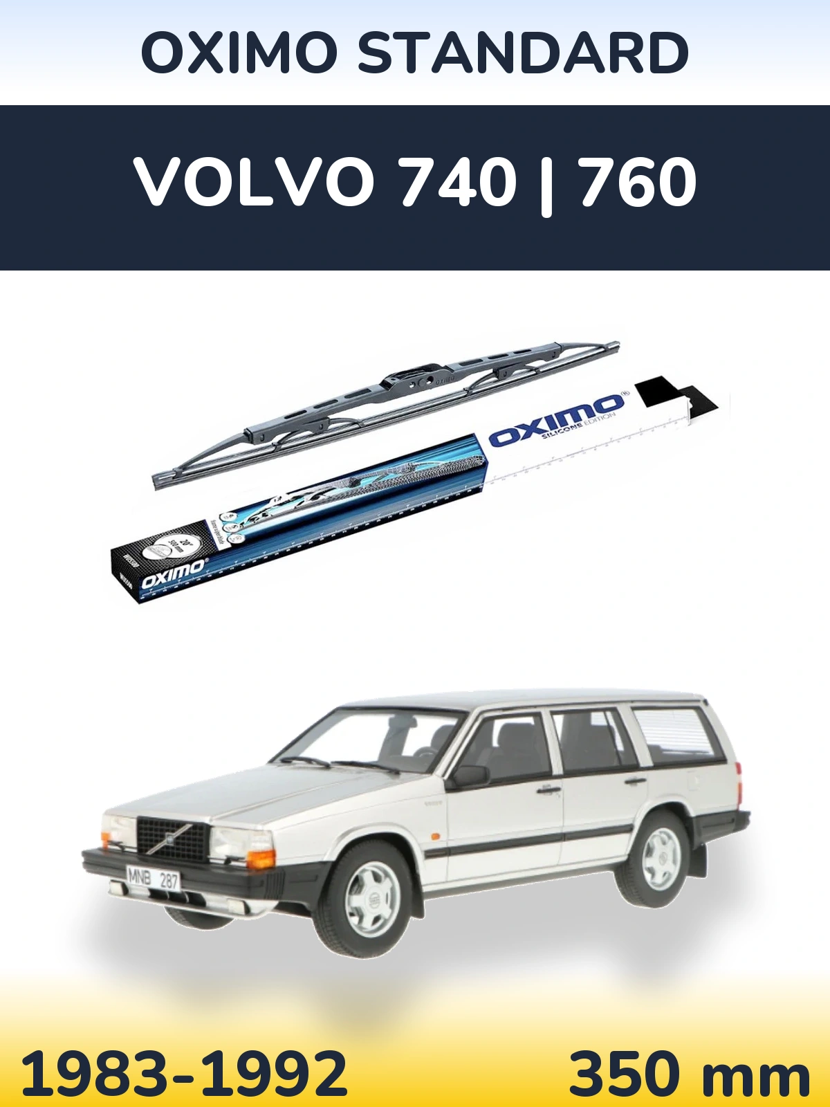 Rear wiper blade Oximo Standard 350 mm for Volvo 740 | 760 1983-1992