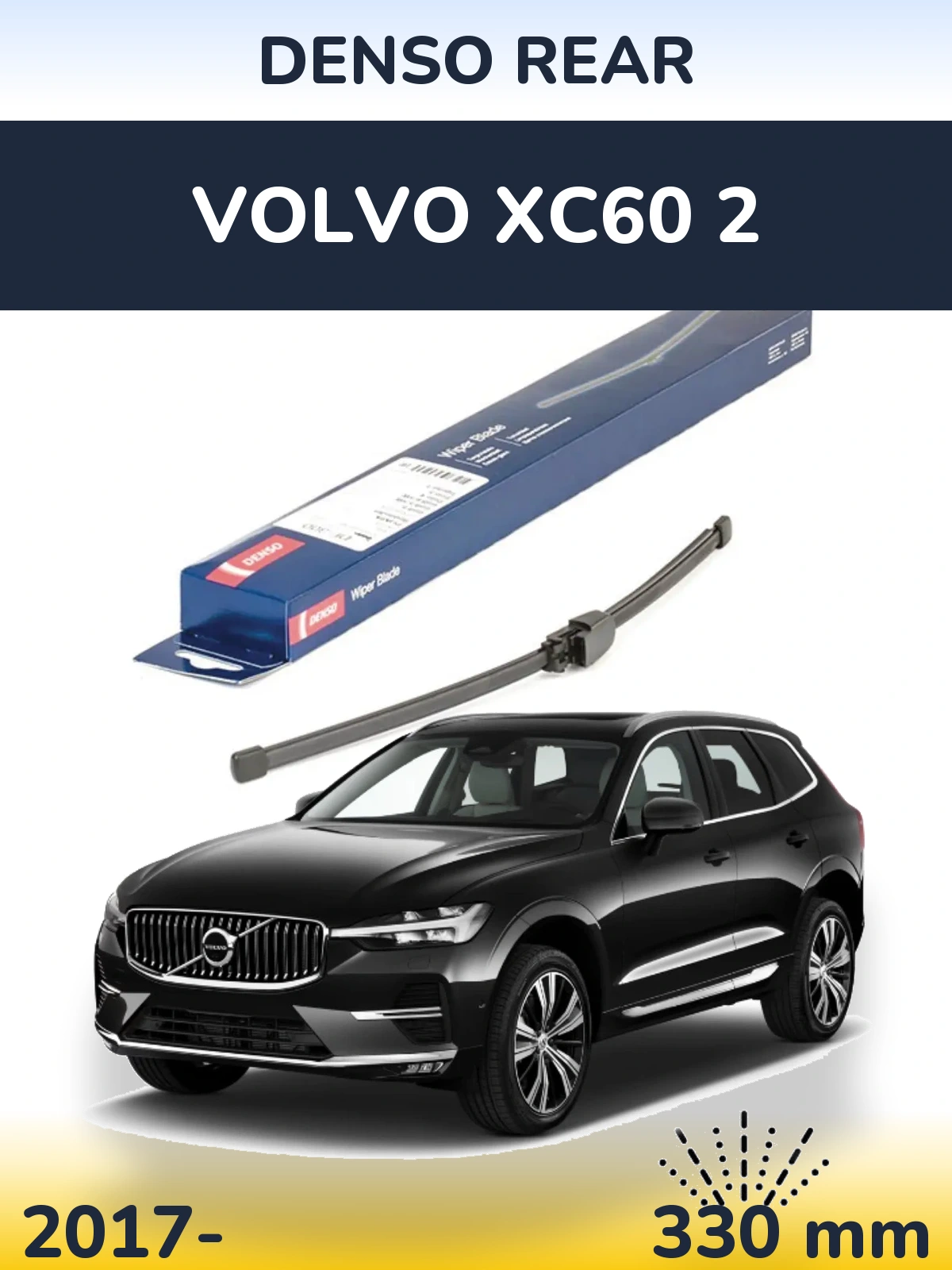 Rear wiper blade Denso Rear 335 mm for Volvo XC60 2 2017-2026