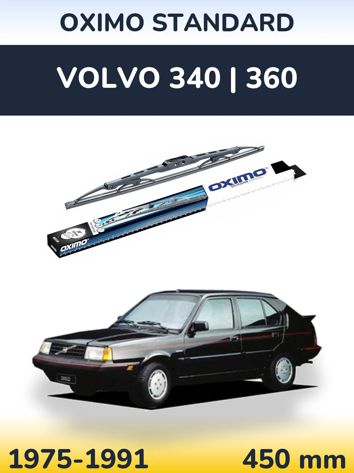 Rear wiper blade Oximo Standard 450 mm for Volvo 340 | 360 1975-1991