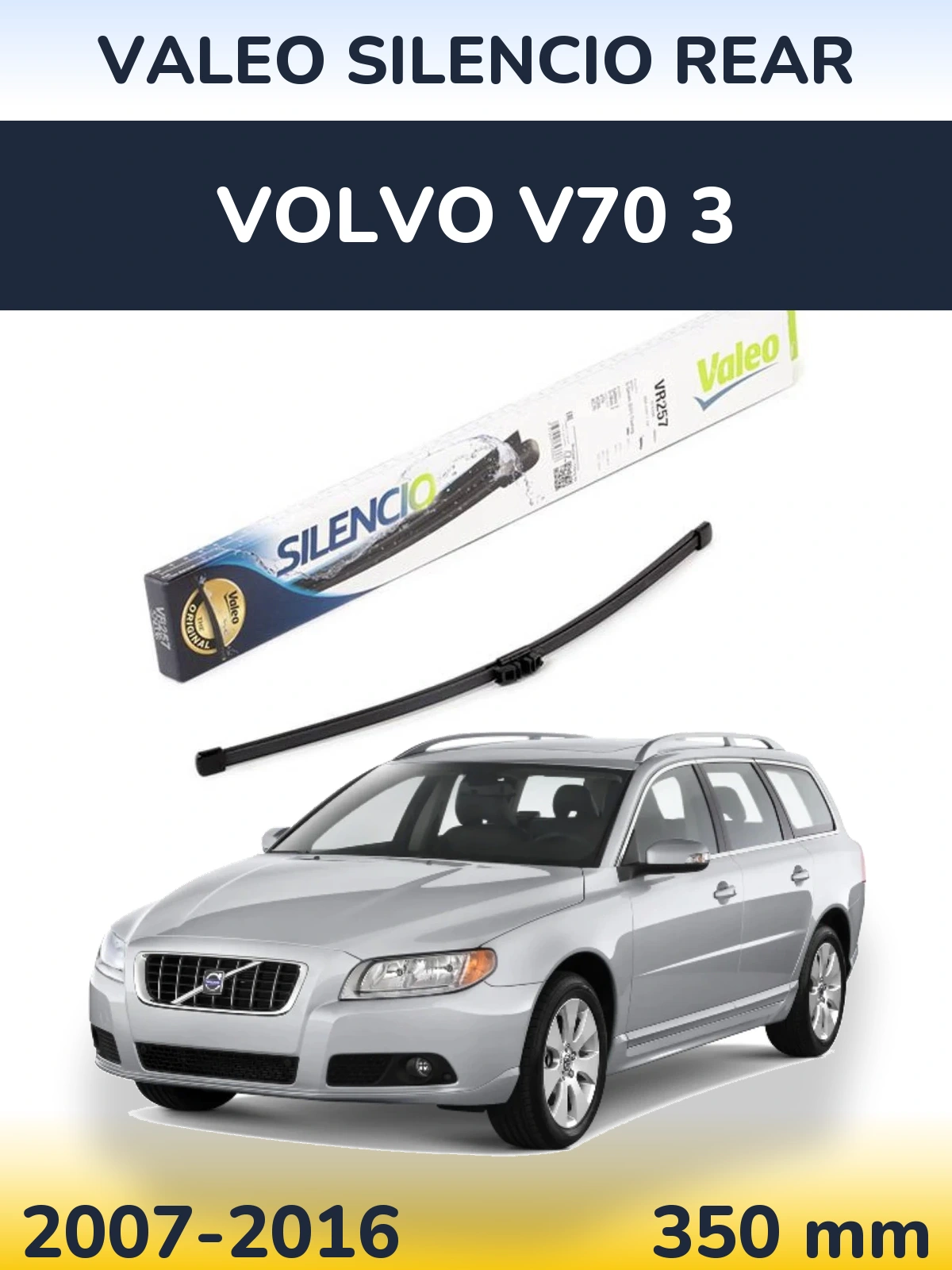 Rear wiper blade Valeo Silencio Rear 350 mm for Volvo V70 3 2007-2016