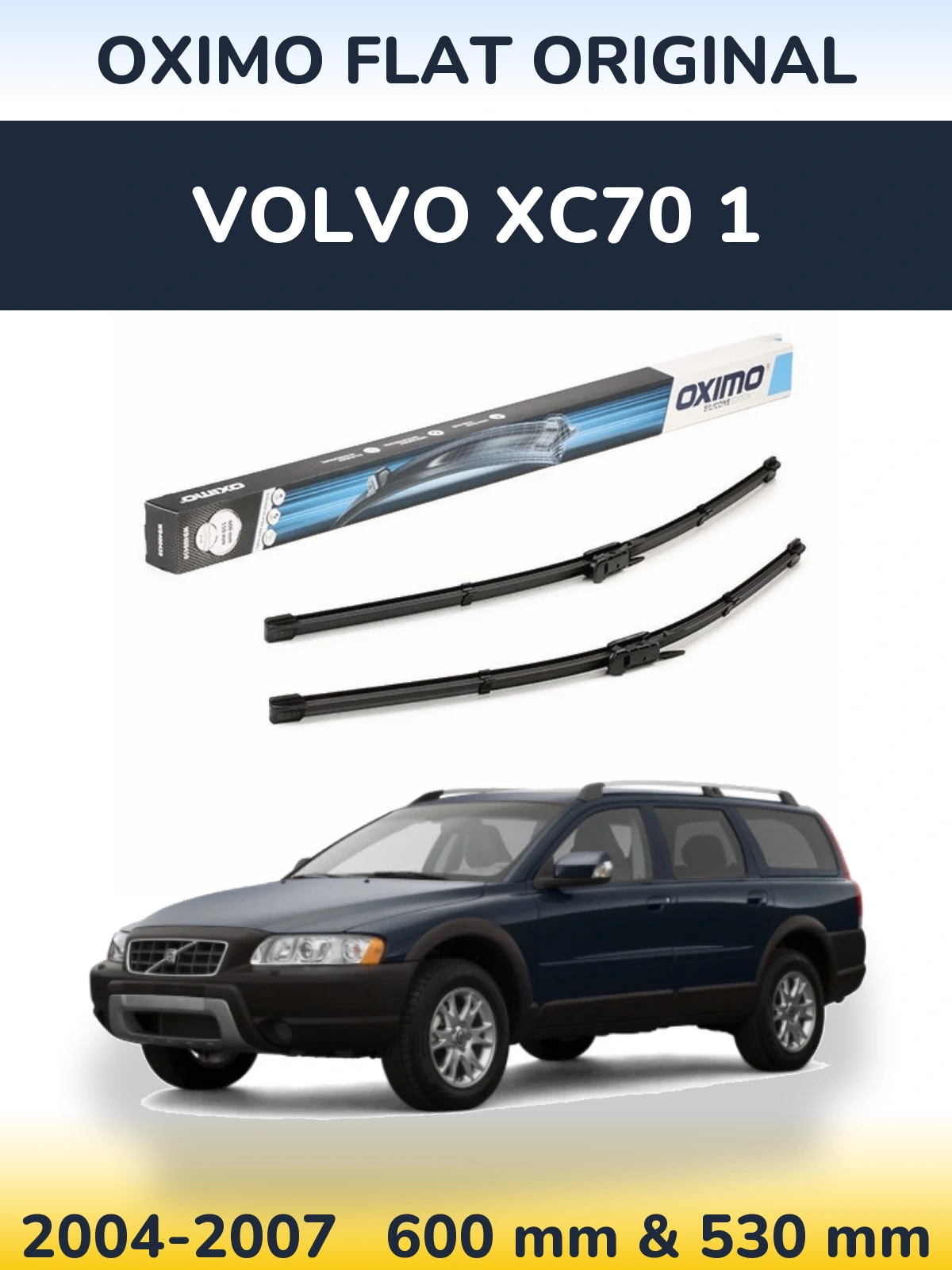 Комплект передних дворников Oximo Flat Original 600 & 550 мм для Volvo XC70 1 2004-2007
