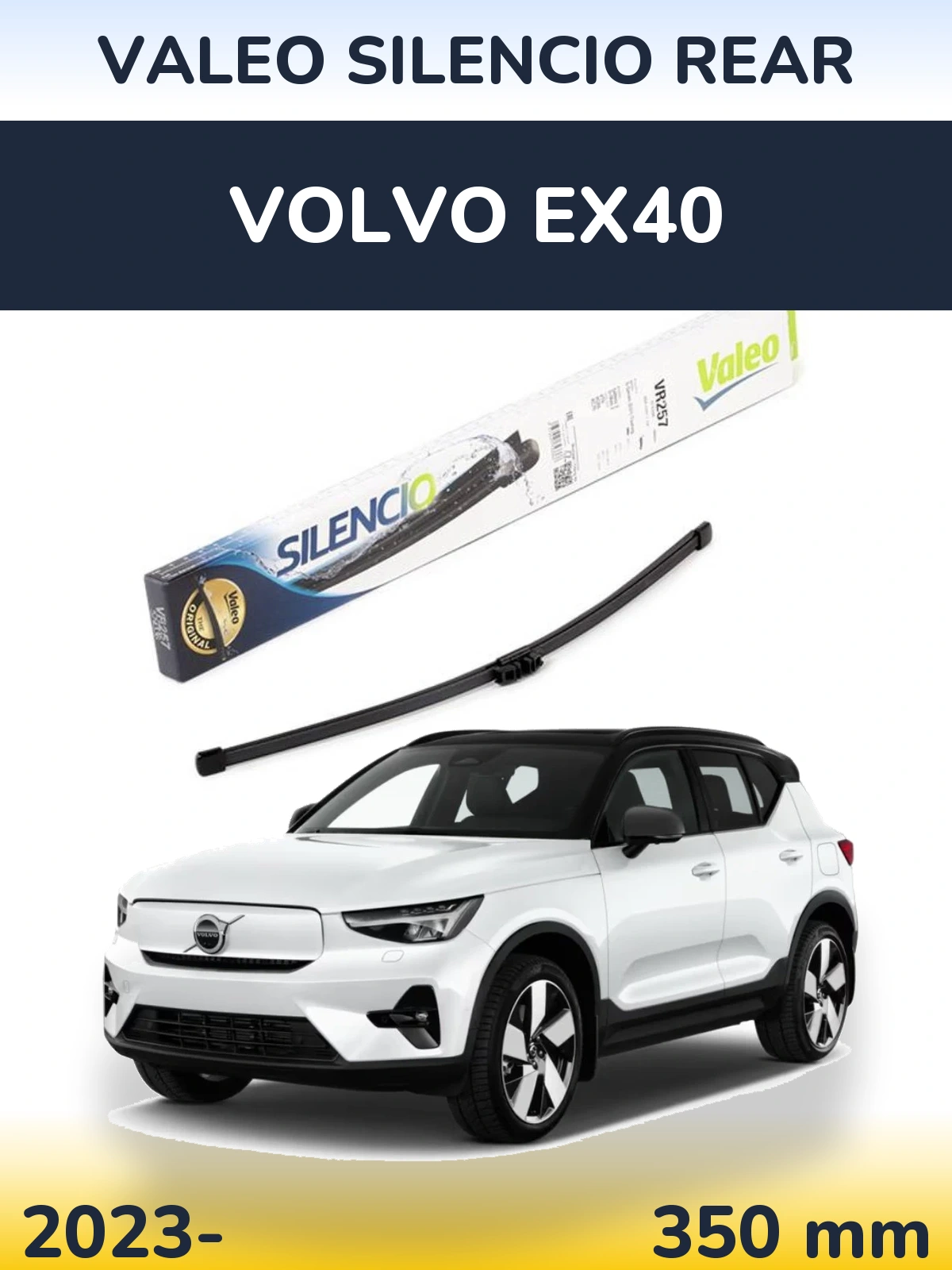 Rear wiper blade Valeo Silencio Rear 350 mm for Volvo EX40 2023-2026