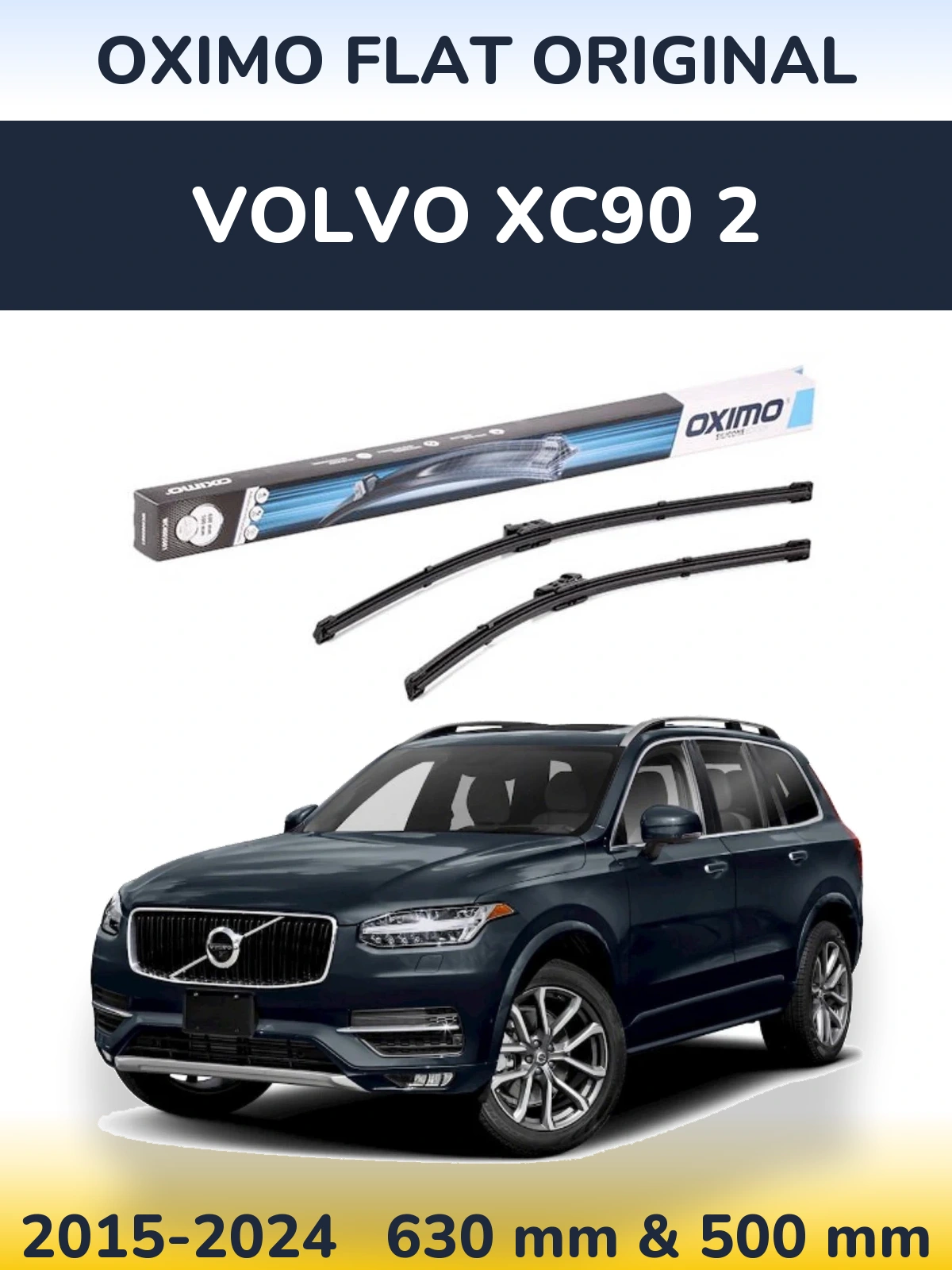 Комплект передніх щіток Oximo Flat Original 600 & 500 мм для Volvo XC90 2 2015-2024