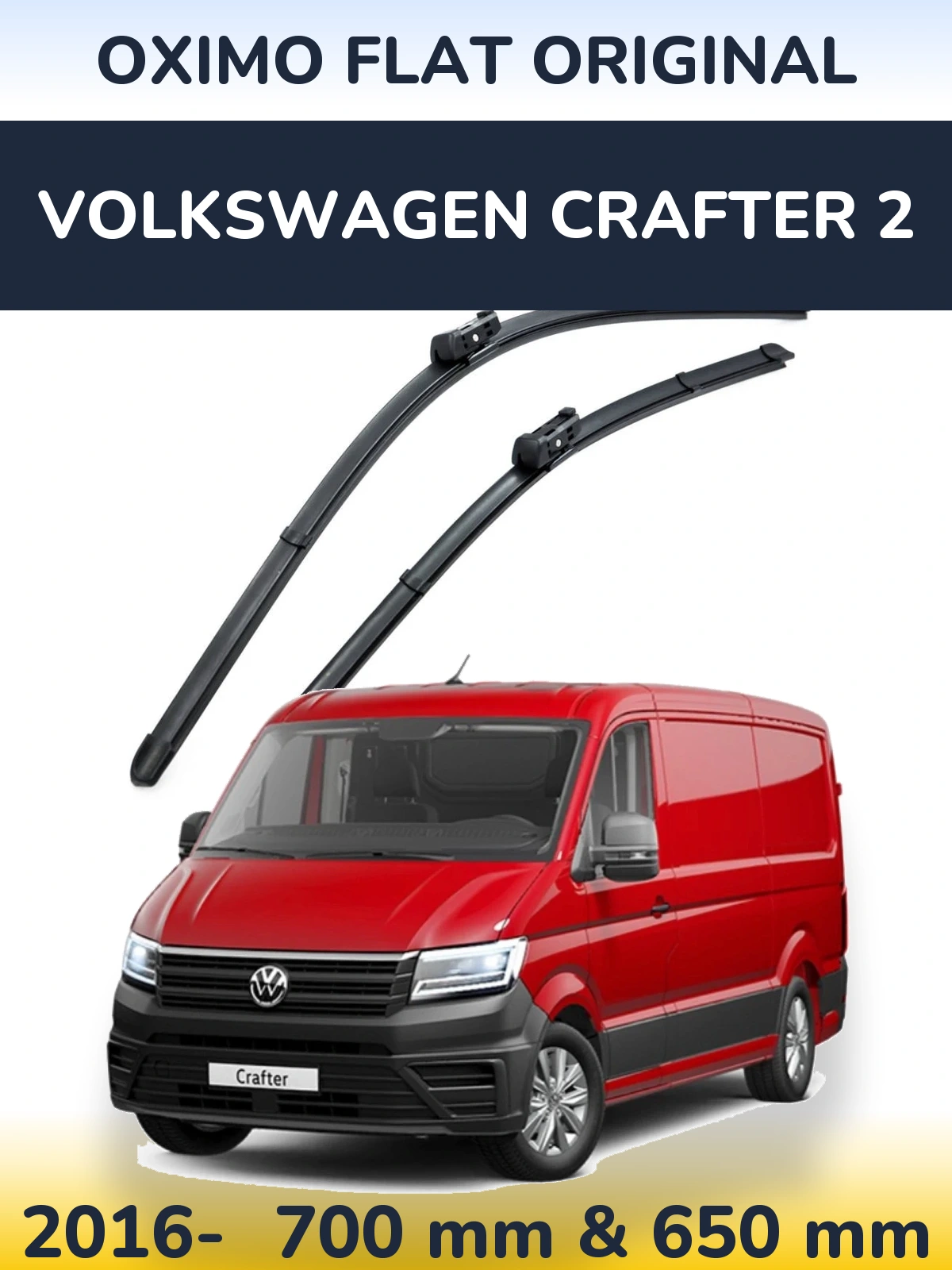 Комплект передних дворников Oximo Flat Original 700 & 650 мм для Volkswagen Crafter 2 2016-2026