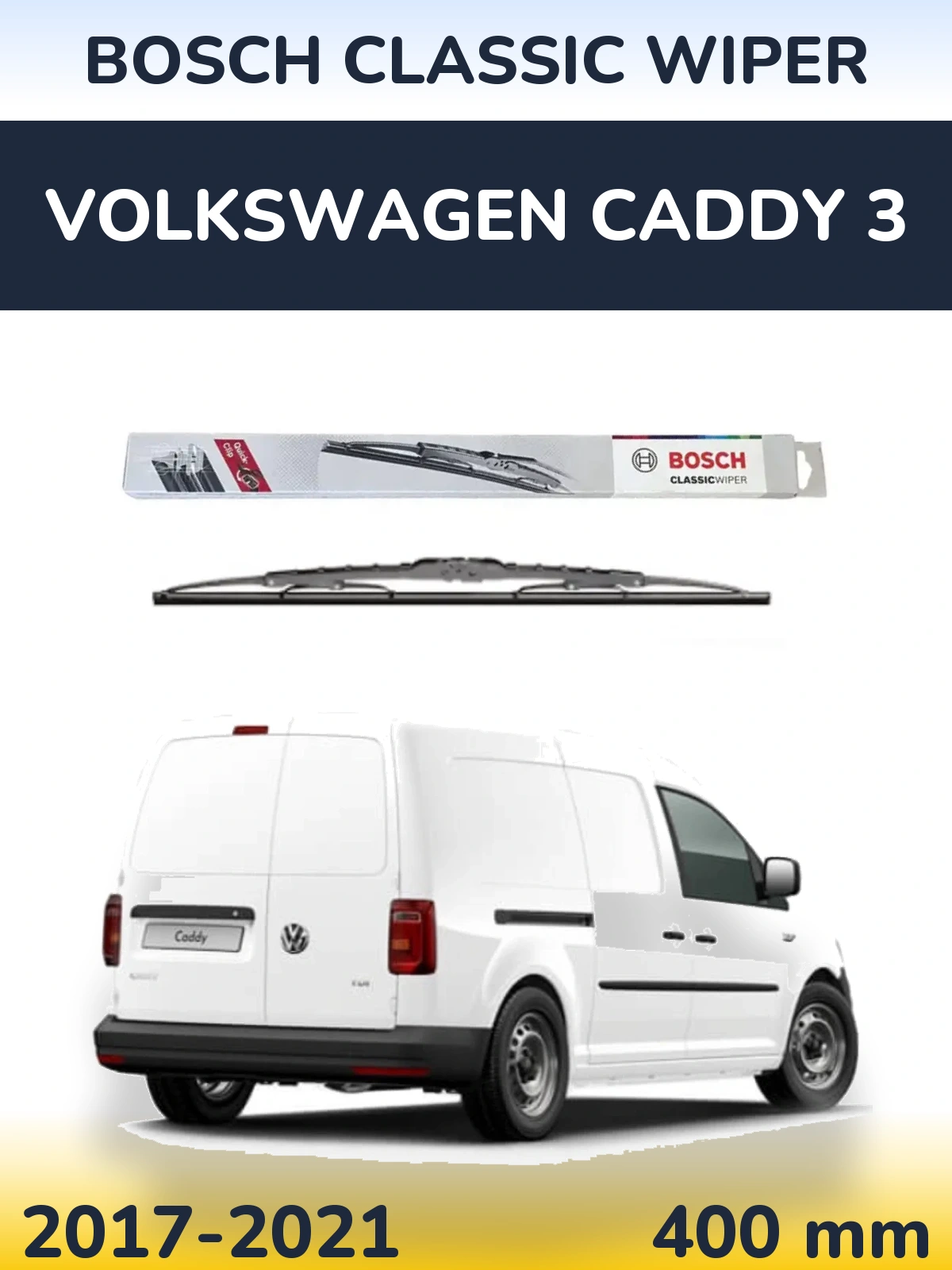 Задний дворник BOSCH Classic Wiper 400 мм для Volkswagen Caddy 3 2017-2021