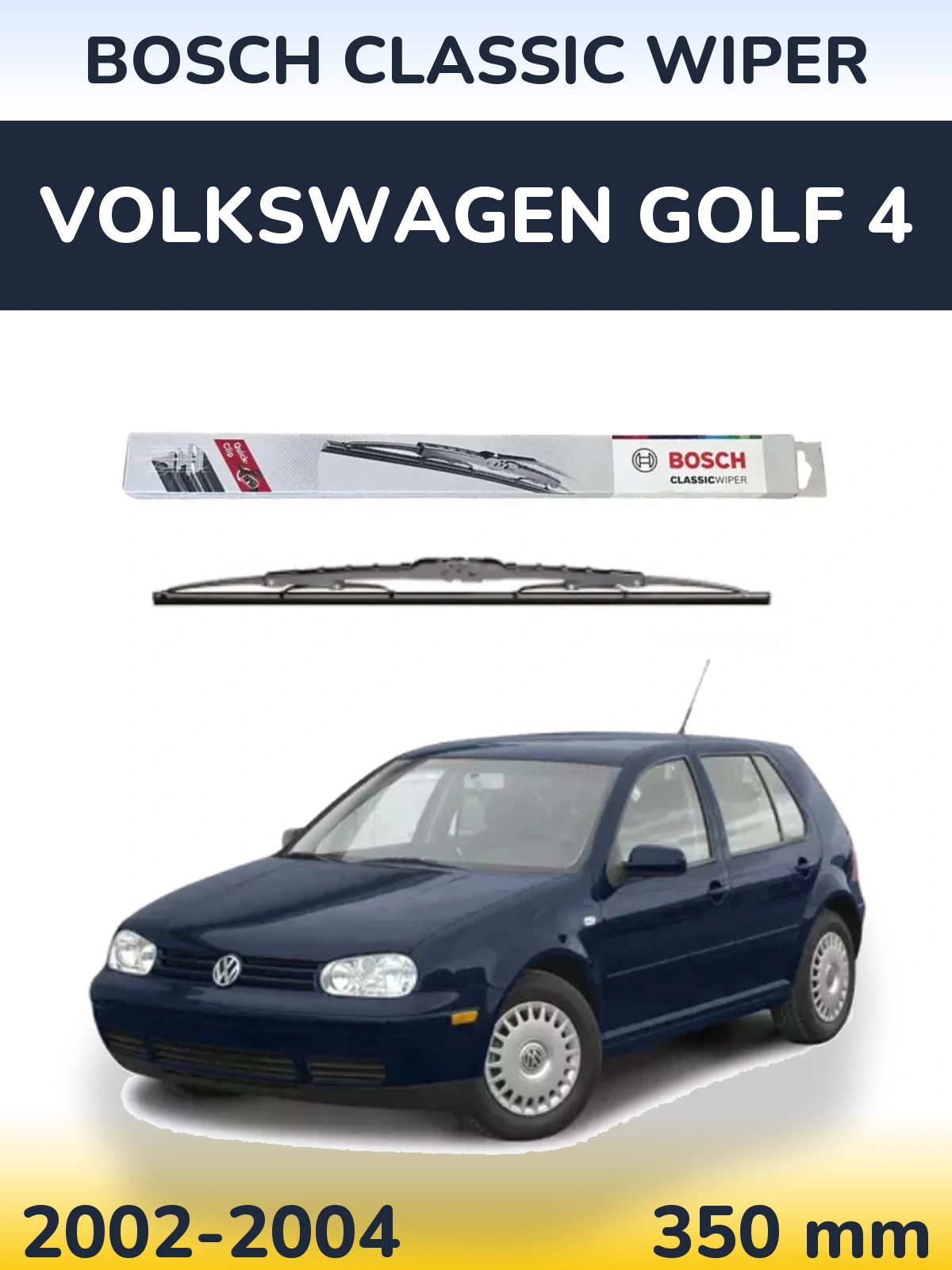 Rear wiper blade BOSCH Classic Wiper 340 mm for Volkswagen Golf 4 2002-2004