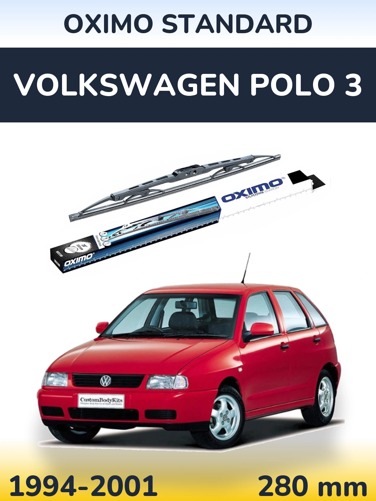 Rear wiper blade Oximo Standard 275 mm for Volkswagen Polo 3 1994-2001