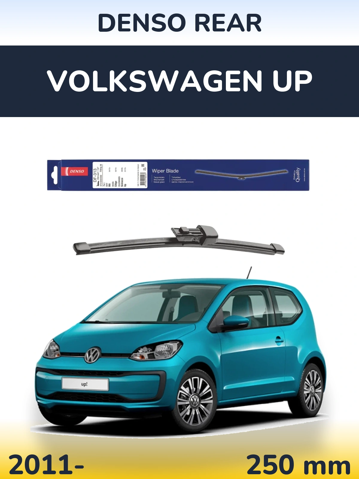 Rear wiper blade Denso Rear 250 mm for Volkswagen Up 2011-2026