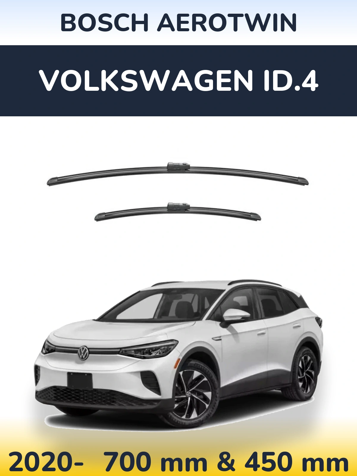Front wiper blade set BOSCH AeroTwin 700 & 450 mm for Volkswagen ID.4 2020-2026