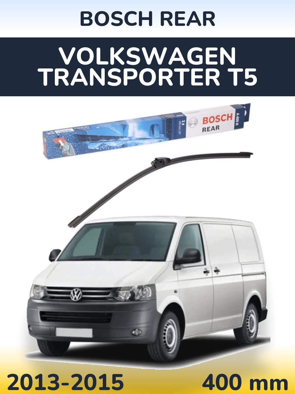 Rear wiper blade BOSCH Rear 400 mm for Volkswagen Transporter T5 2013-2015