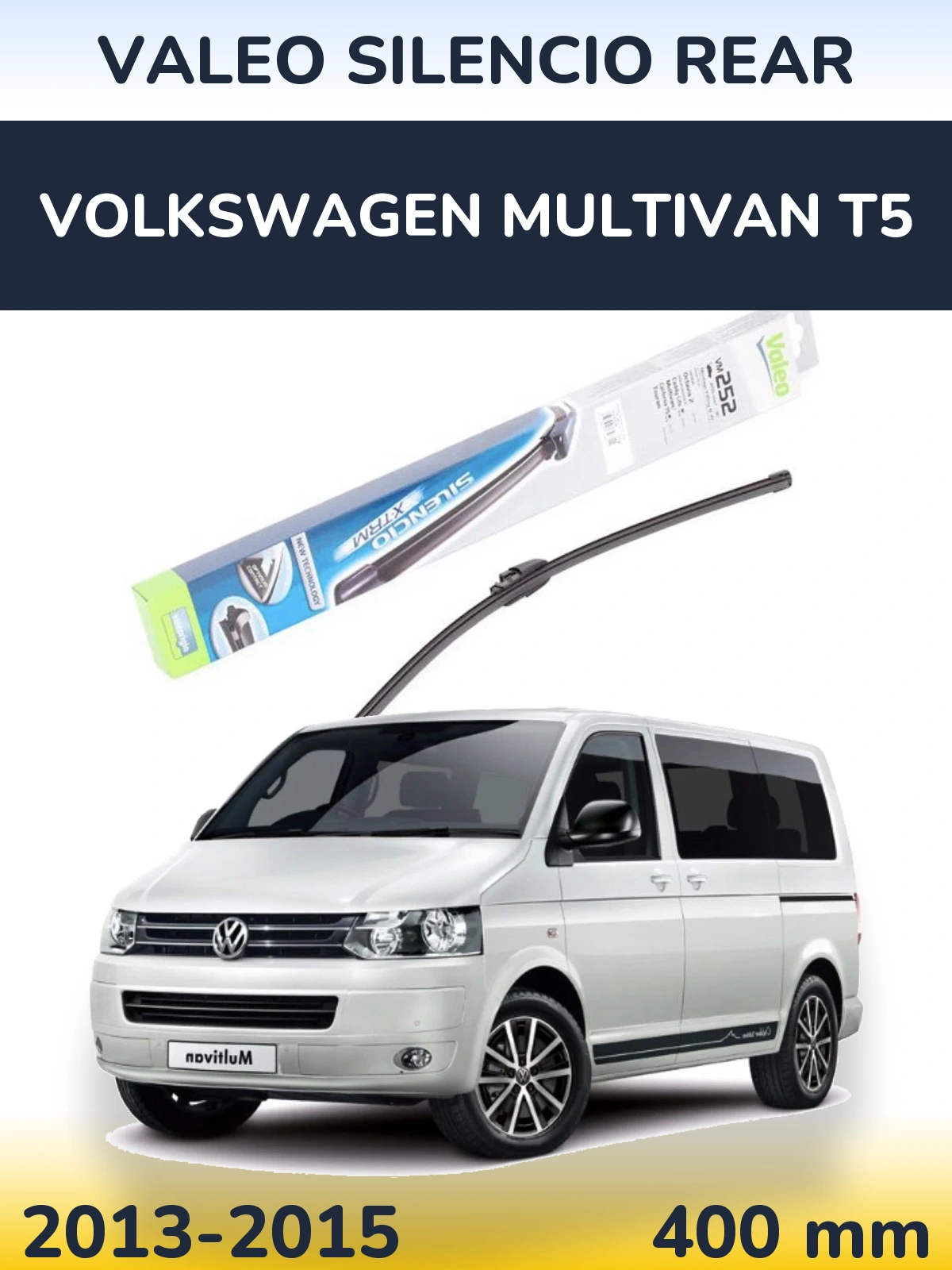 Rear wiper blade Valeo Silencio Rear 404 mm for Volkswagen Multivan T5 2013-2015