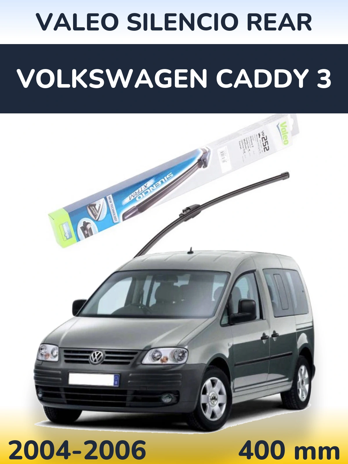 Rear wiper blade Valeo Silencio Rear 404 mm for Volkswagen Caddy 3 2004-2006