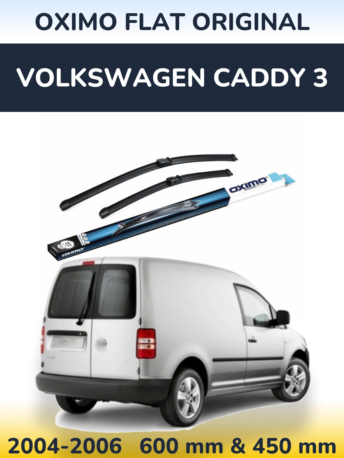 Комплект передних дворников Oximo Flat Original 600 & 450 мм для Volkswagen Caddy 3 2004-2006
