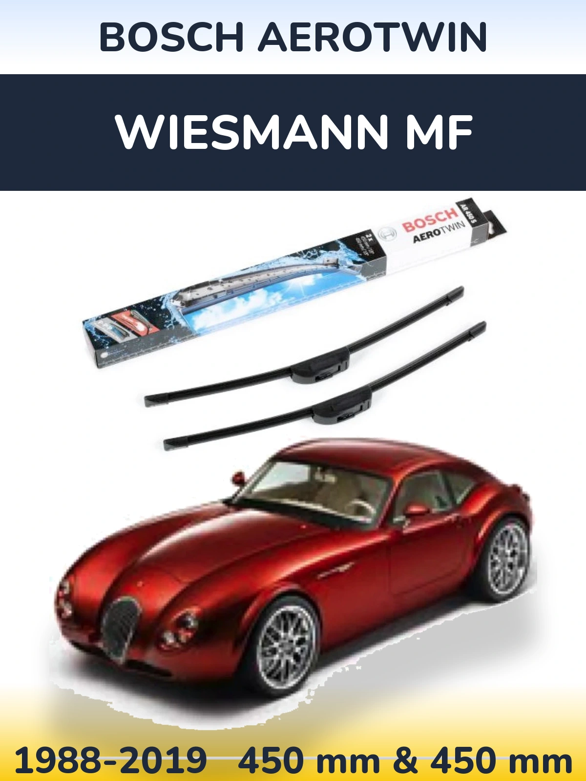 Комплект передніх щіток BOSCH AeroTwin 450 & 450 мм для Wiesmann MF 1988-2019