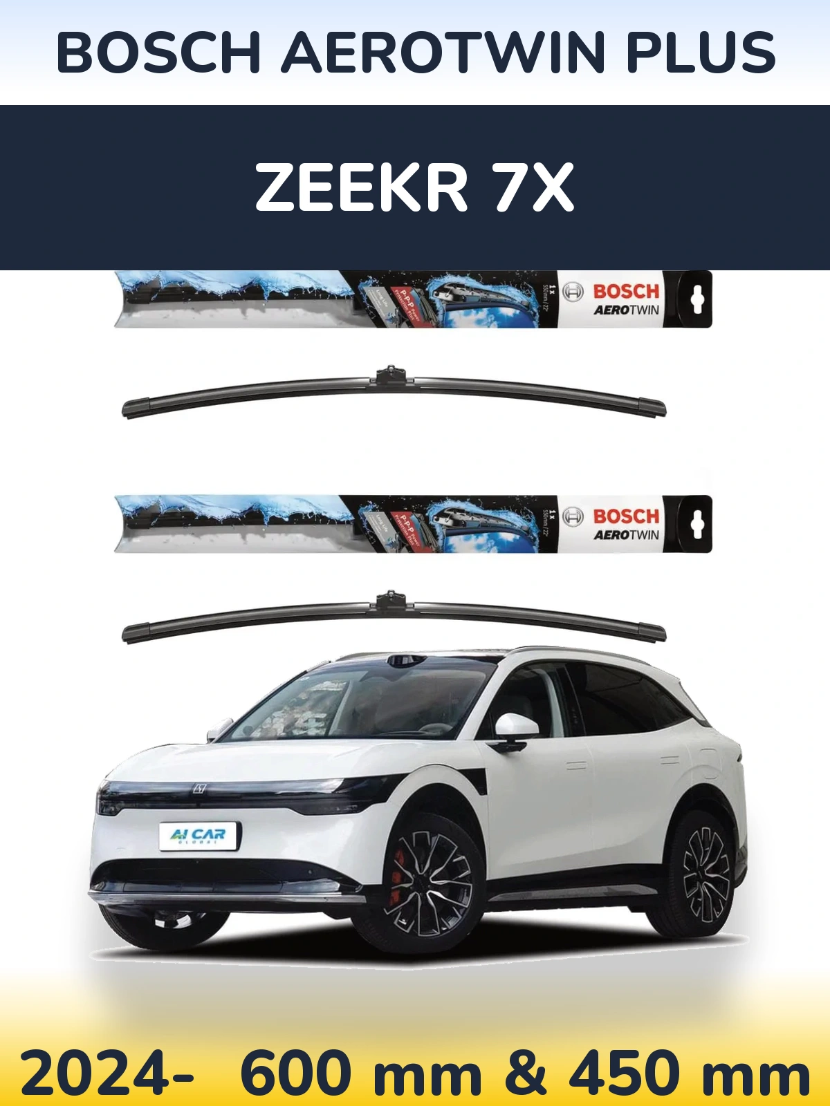 Комплект передних дворников BOSCH AeroTwin Plus 600 & 450 мм для Zeekr 7X 2024-2026