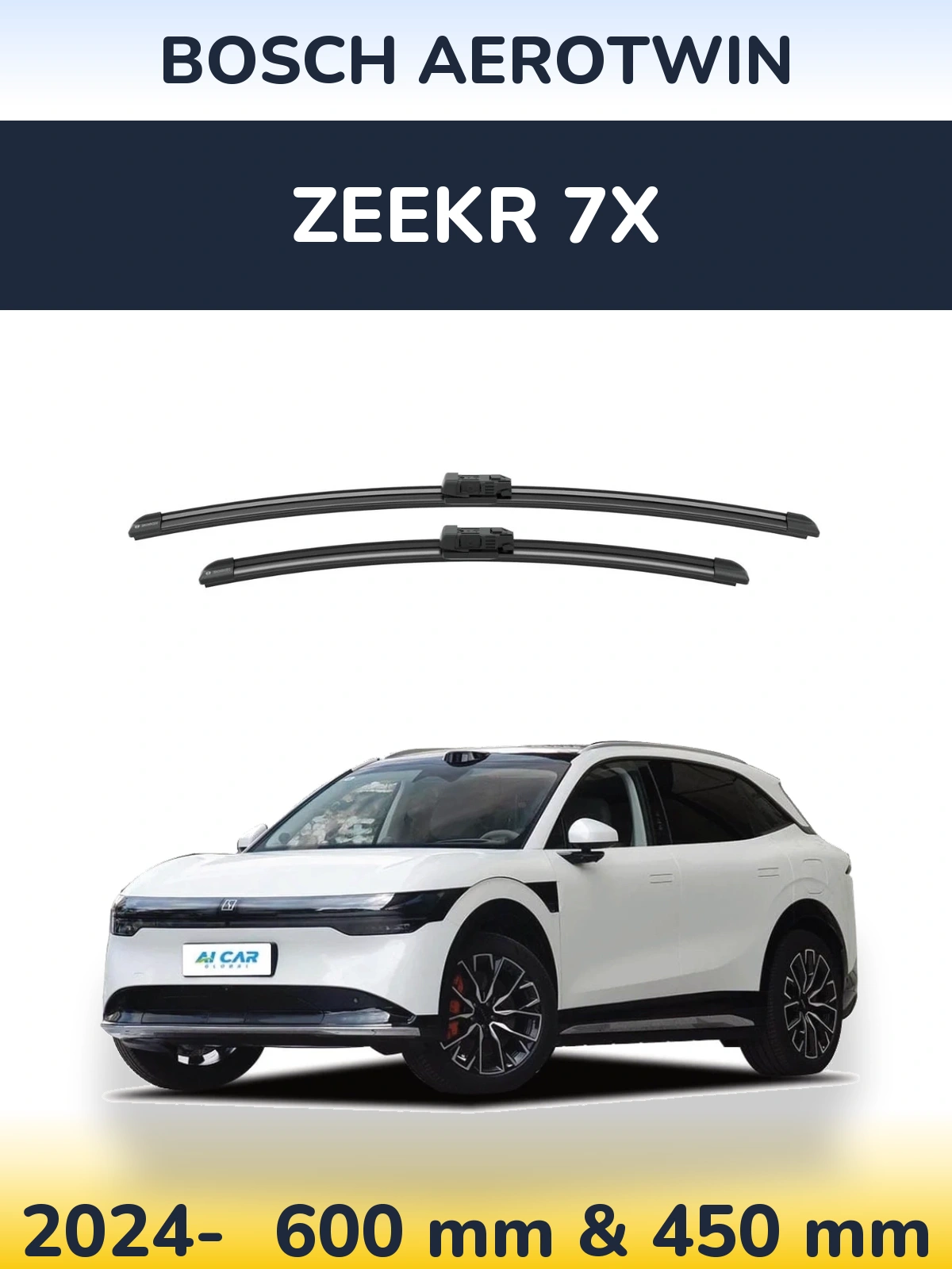 Комплект передних дворников BOSCH AeroTwin 600 & 450 мм для Zeekr 7X 2024-2026