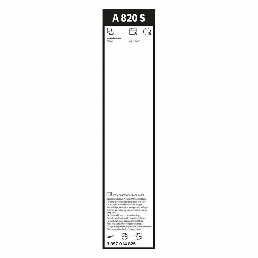 Front wiper blade set BOSCH AeroTwin 650 & 475 mm for Mercedes B Class 2011-2015