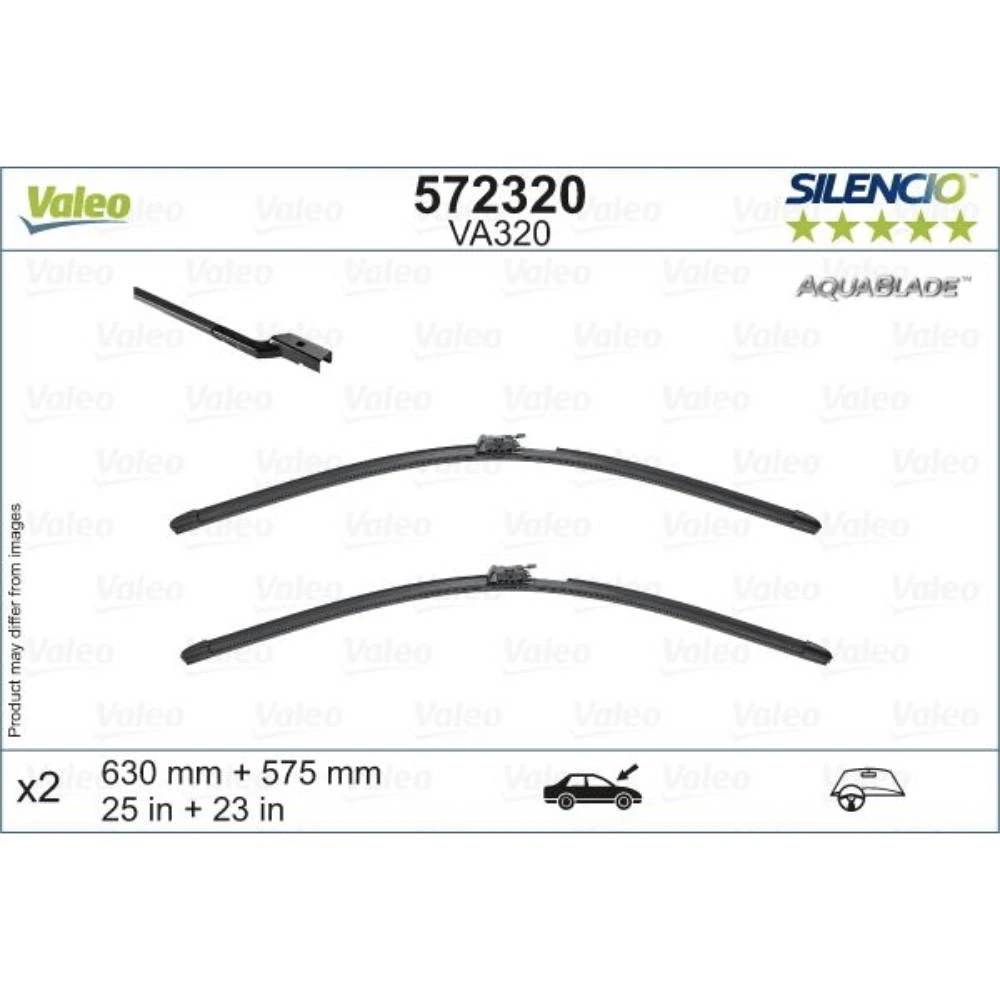 Комплект передних дворников Valeo Aqua Blade 630 & 580 мм для Mercedes S-Klasse 2013-2020