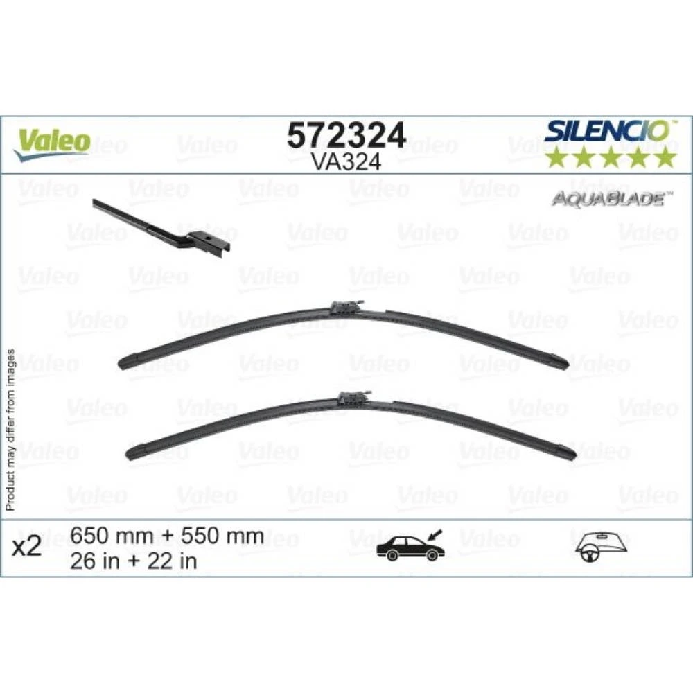 Комплект передних дворников Valeo Aqua Blade 650 & 550 мм для Mercedes SL-Klasse 2012-2022