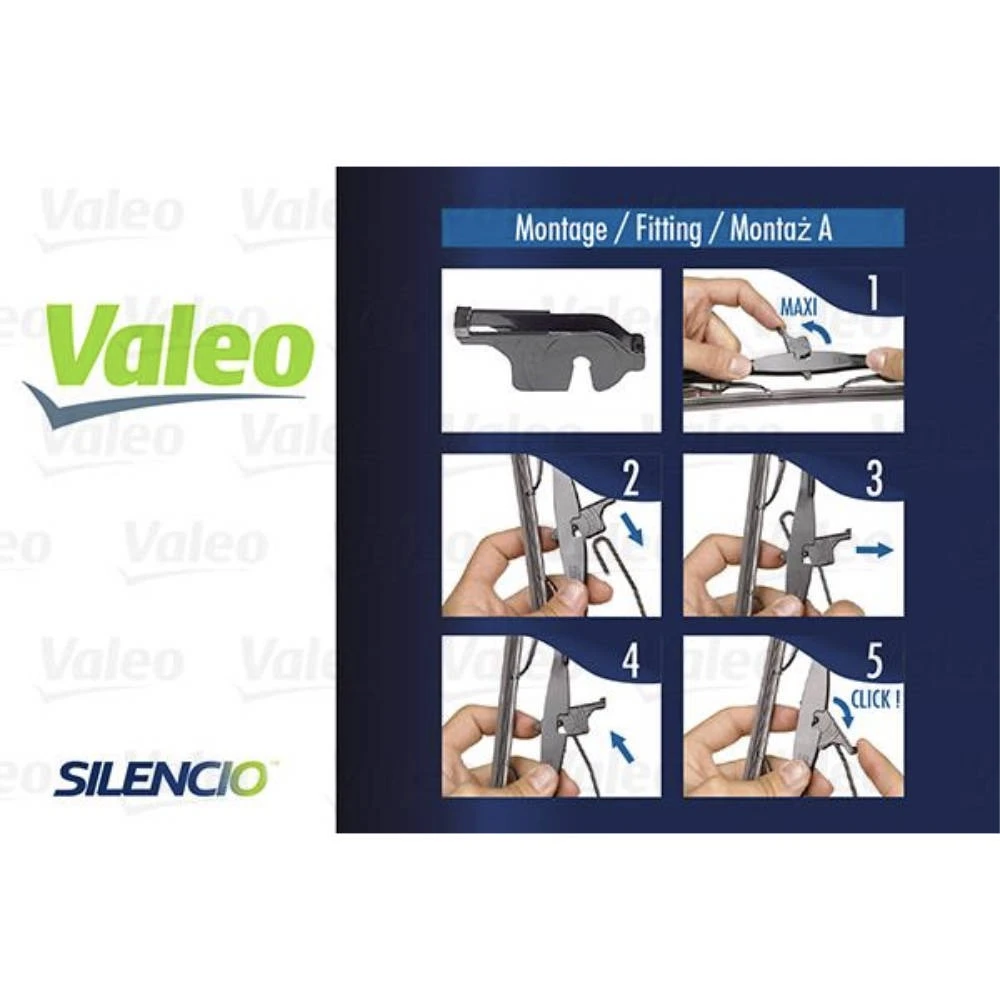 Front wiper blade set Valeo Silencio Convertional 650 & 650 mm for Mitsubishi L400 1994-2001