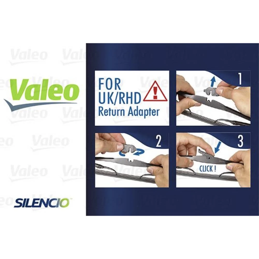 Front wiper blade set Valeo Silencio Convertional 650 & 650 mm for Mitsubishi L400 1994-2001