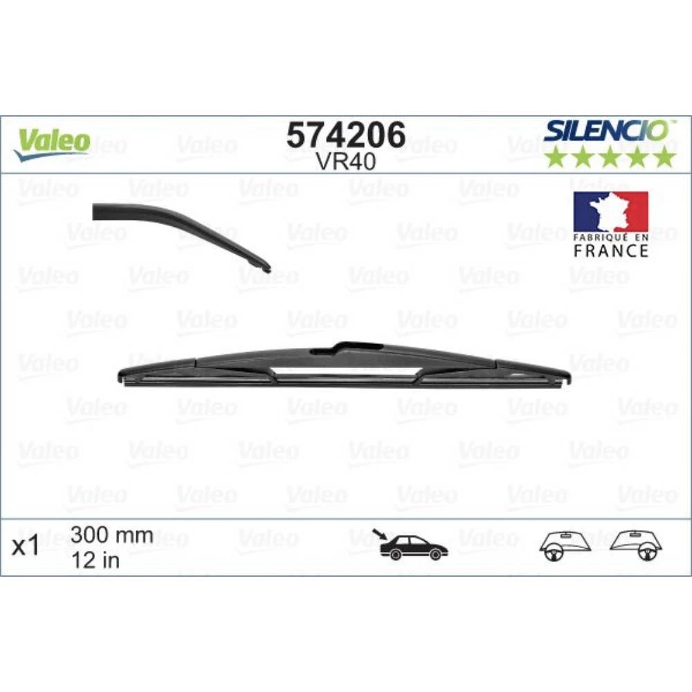 Stikla tīrītāji Valeo Silencio Rear automašīnai SsangYong Korando