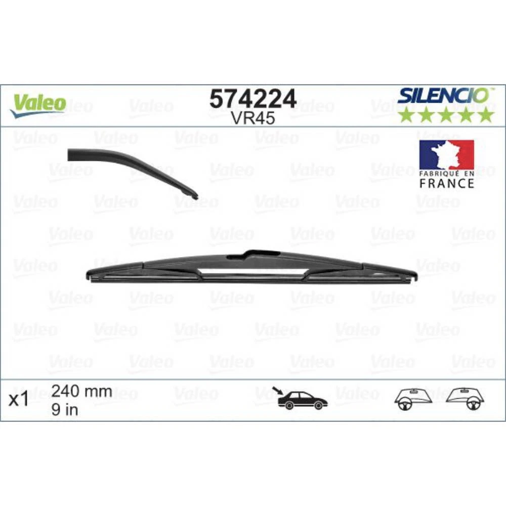Rear wiper blade Valeo Silencio Rear 240 mm for MINI Cooper 2013-2021