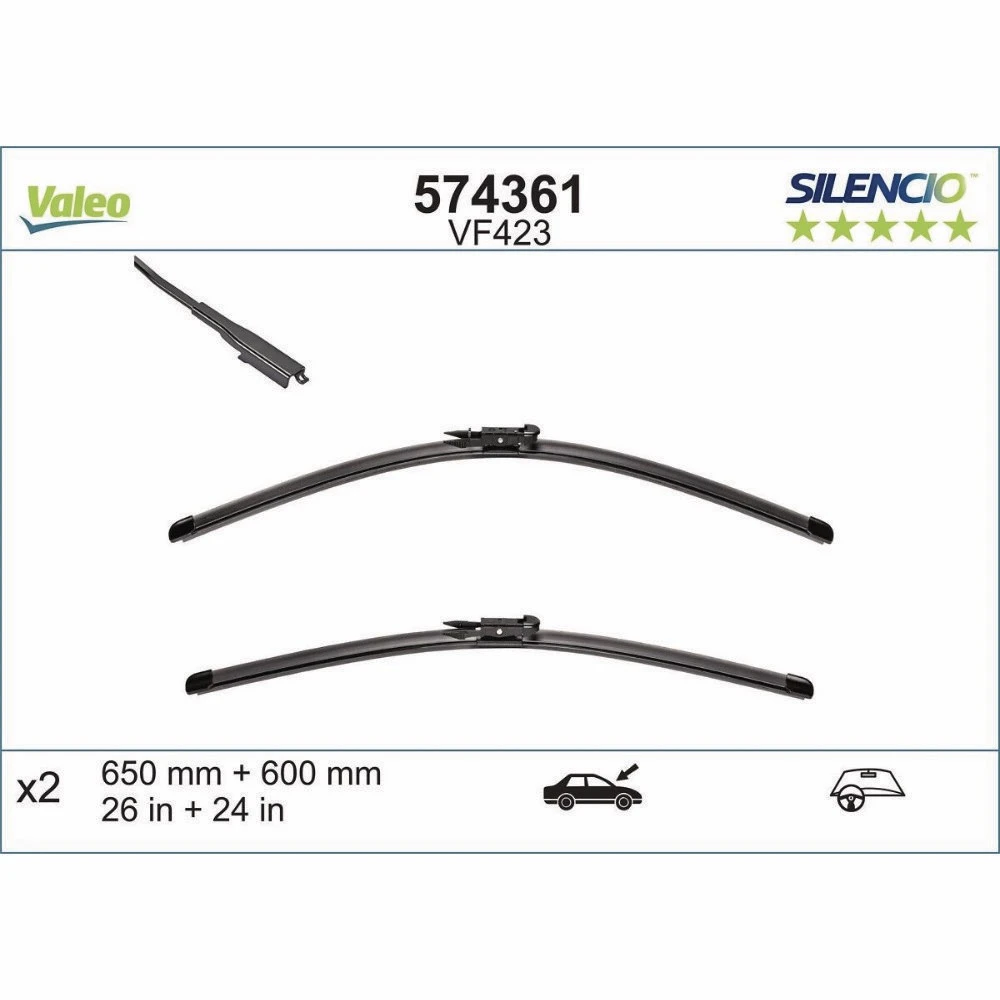 Stikla tīrītāji Valeo Silencio Flat automašīnai Mercedes Sprinter