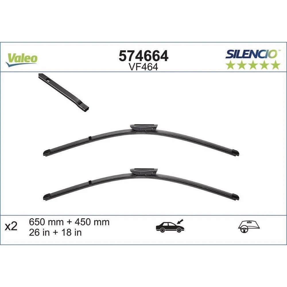 Stikla tīrītāji Valeo Silencio Flat automašīnai Toyota ProAce