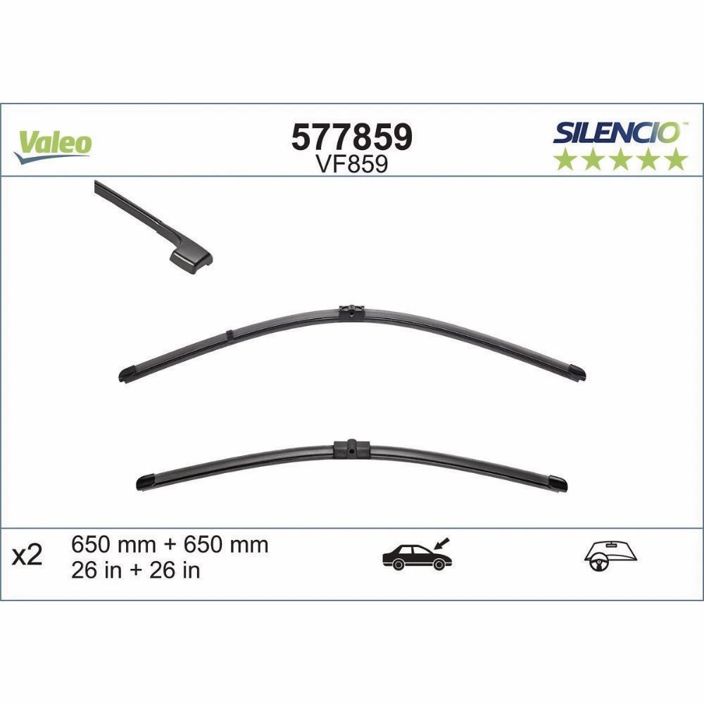 Щітки склоочисника Valeo Silencio Flat для Volkswagen Touareg