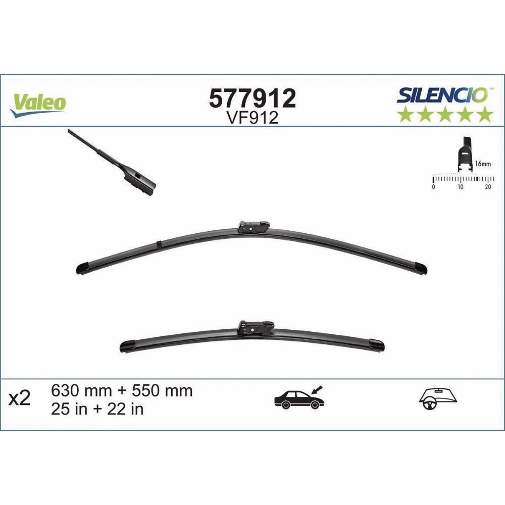 Stikla tīrītāji Valeo Silencio Flat automašīnai Polestar 4