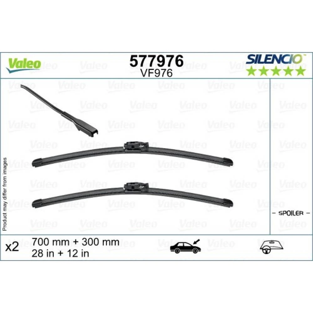 Stikla tīrītāji Valeo Silencio Flat automašīnai Renault Clio