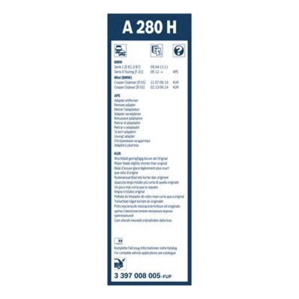 Задний дворник BOSCH Rear 280 мм для BMW 1 Series 2004-2011