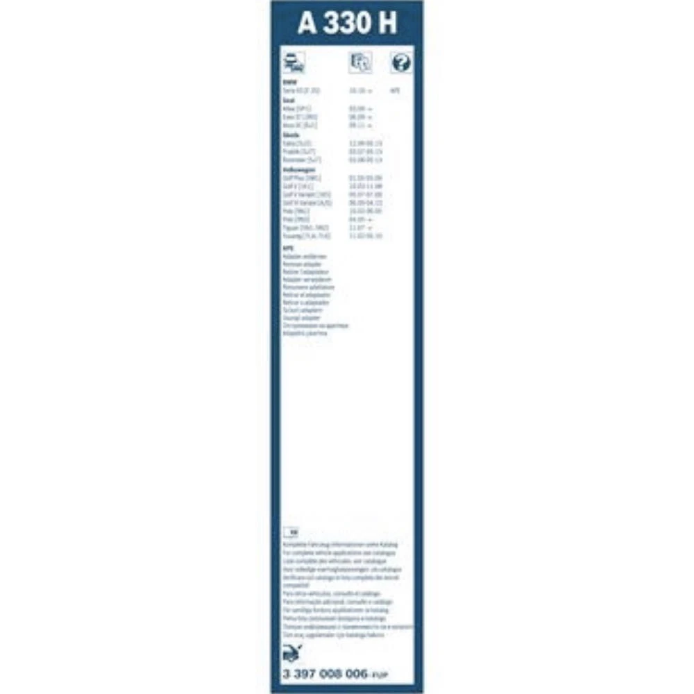 Rear wiper blade BOSCH Rear 330 mm for Volkswagen Golf 5 2003-2005