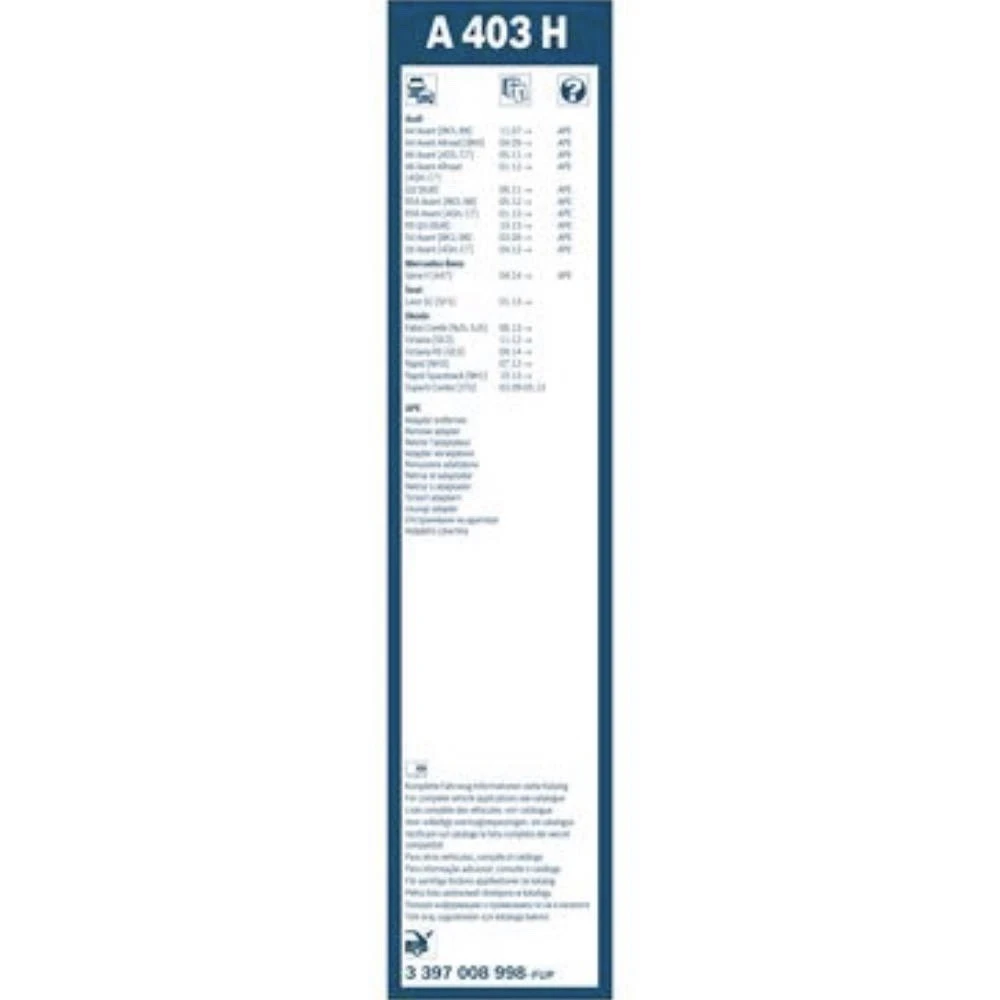 Rear wiper blade BOSCH Rear 450 mm for Volkswagen California T5 2003-2013