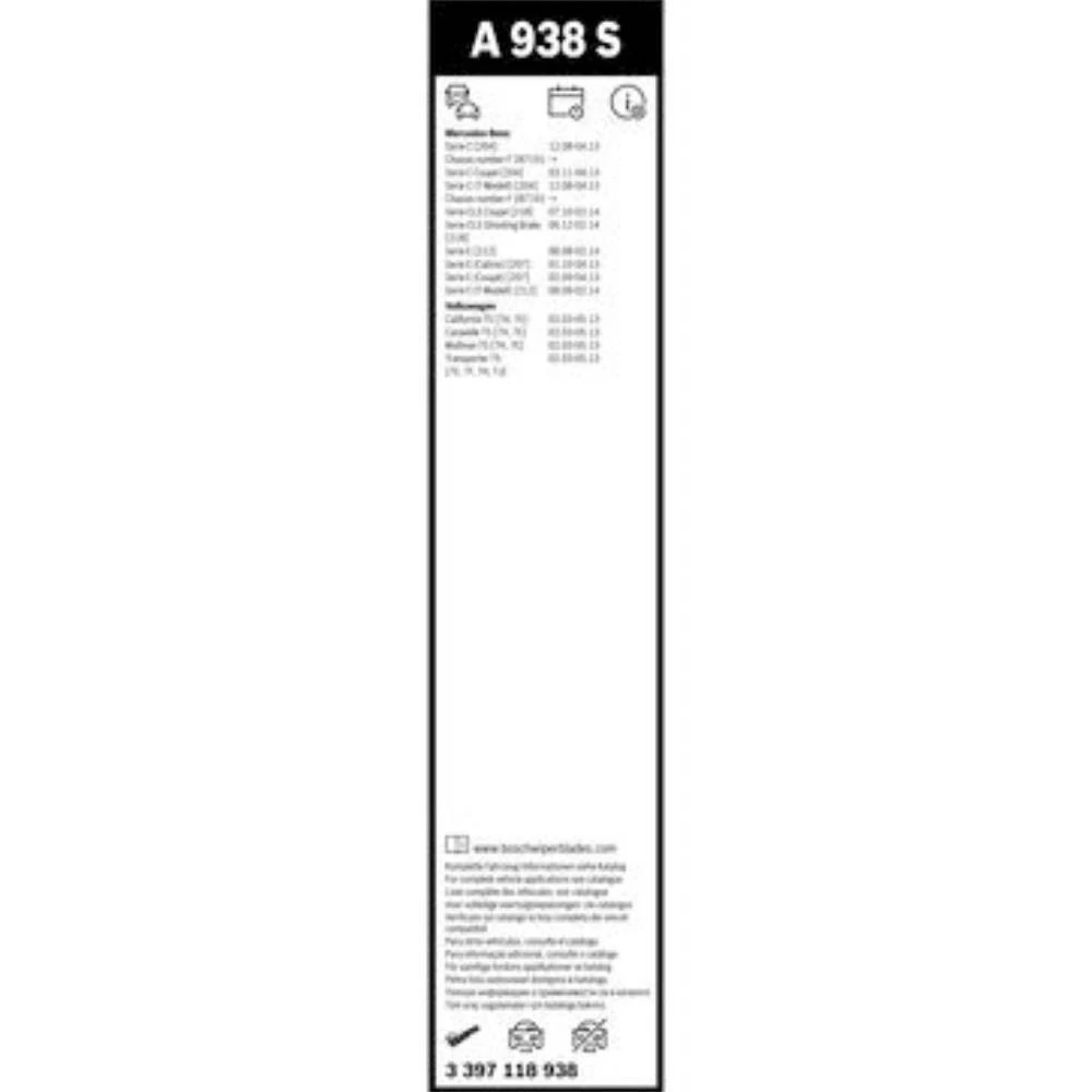 Front wiper blade set BOSCH AeroTwin 600 & 600 mm for Volkswagen Transporter T5 2003-2013