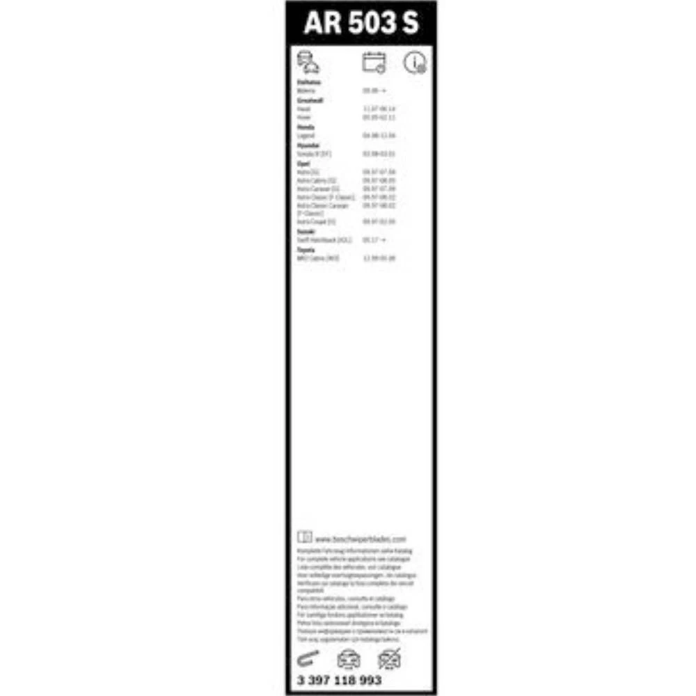 Front wiper blade set BOSCH AeroTwin 500 & 475 mm for Daihatsu Materia 2006-2016