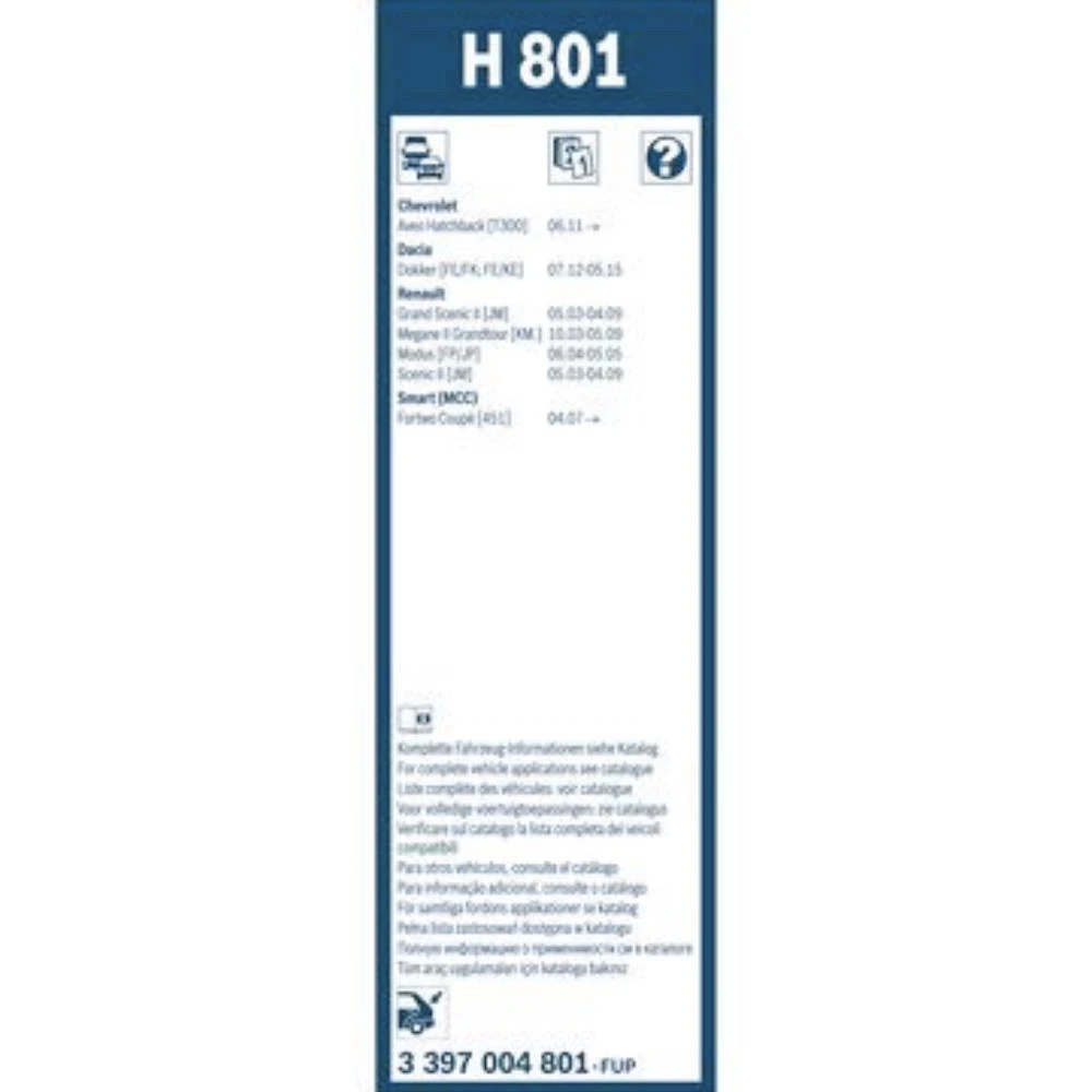 Rear wiper blade BOSCH Rear 260 mm for Renault Modus 2004-2005