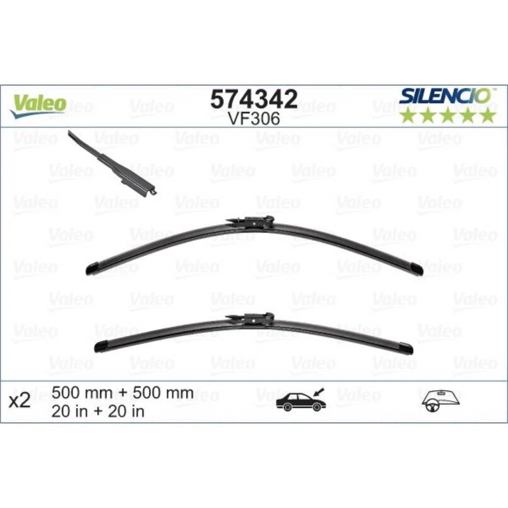Stikla tīrītāji Valeo Silencio Flat automašīnai Ford Escape