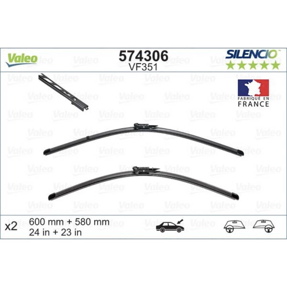 Stikla tīrītāji Valeo Silencio Flat automašīnai Alpina B5 | D5