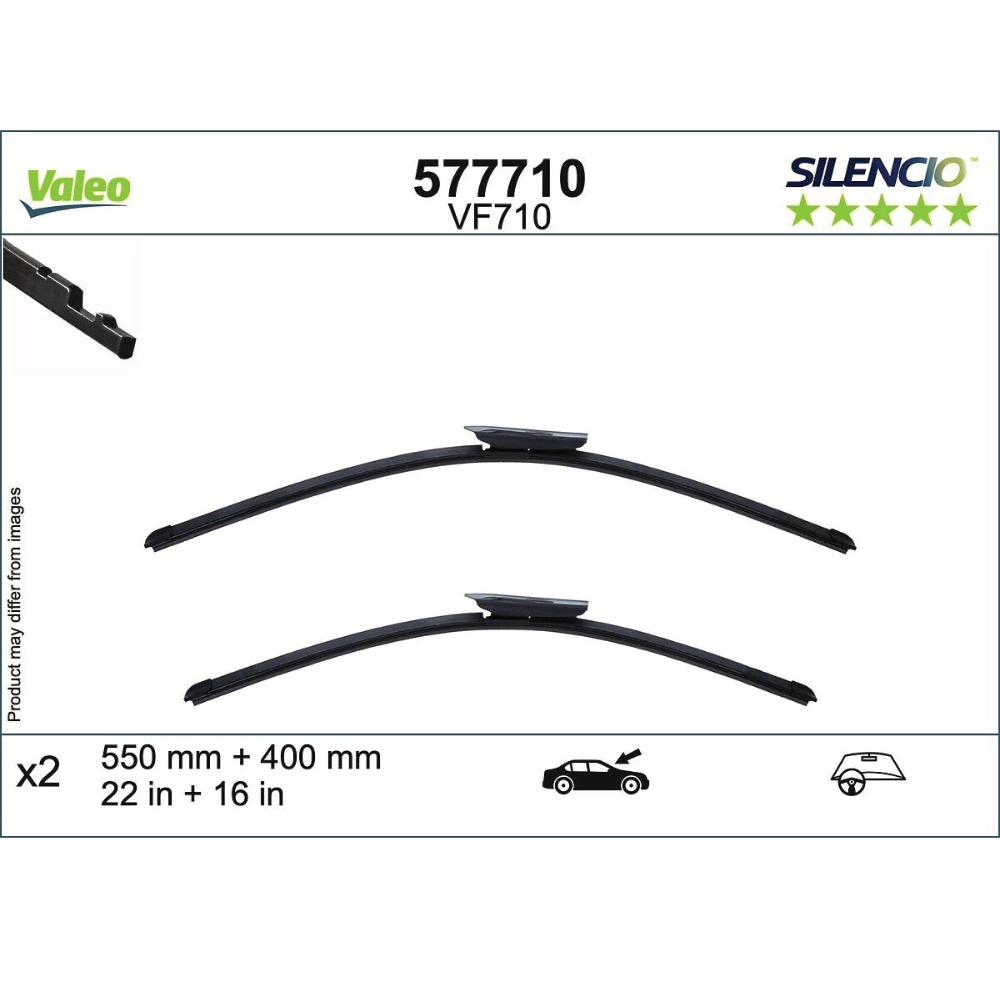 Stikla tīrītāji Valeo Silencio Flat automašīnai Citroen C3