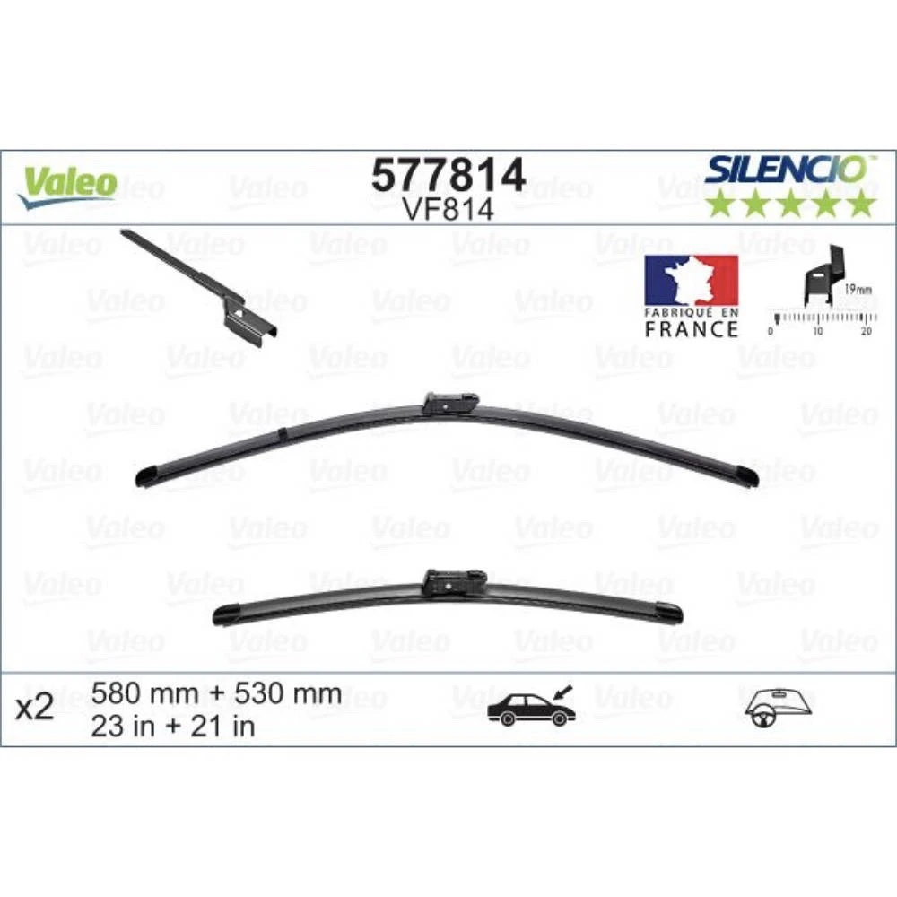 Stikla tīrītāji Valeo Silencio Flat automašīnai Range Rover Evoque