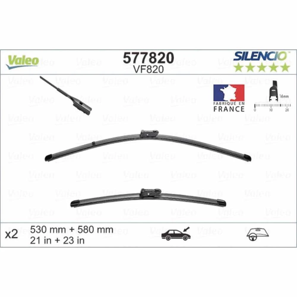 Stikla tīrītāji Valeo Silencio Flat automašīnai Porsche Boxster
