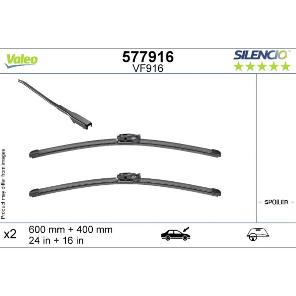 Stikla tīrītāji Valeo Silencio Flat automašīnai Dacia Logan