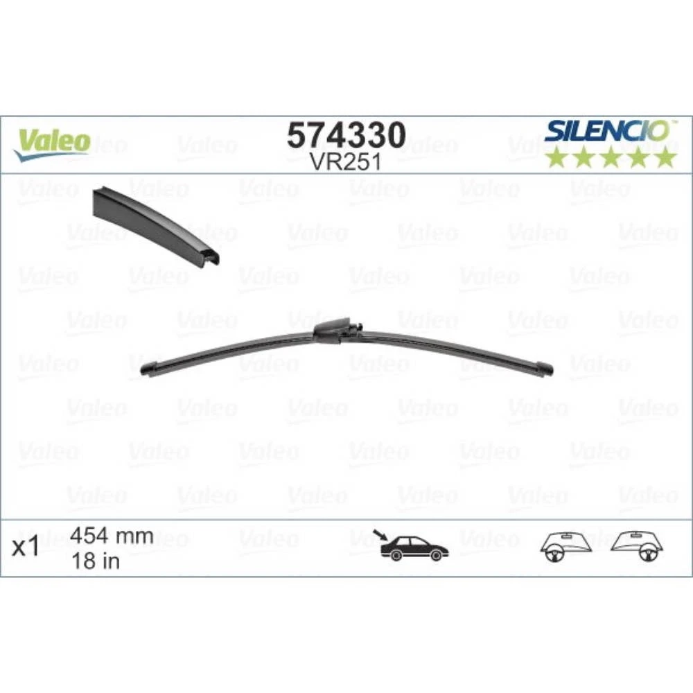 Stikla tīrītāji Valeo Silencio Rear automašīnai Volkswagen Transporter