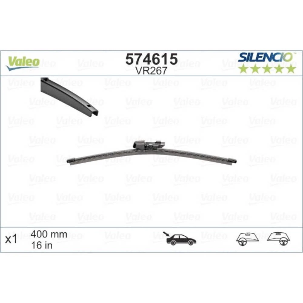 Rear wiper blade Valeo Silencio Rear 400 mm for Skoda Superb 2 Combi 2008-2015