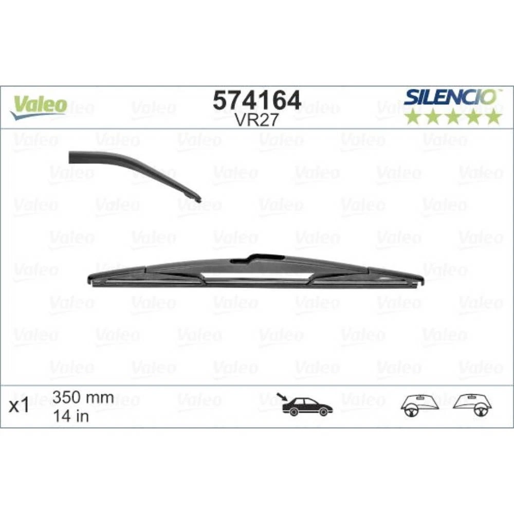 Rear wiper blade Valeo Silencio Rear 350 mm for Alfa Romeo Giulietta 2010-2026