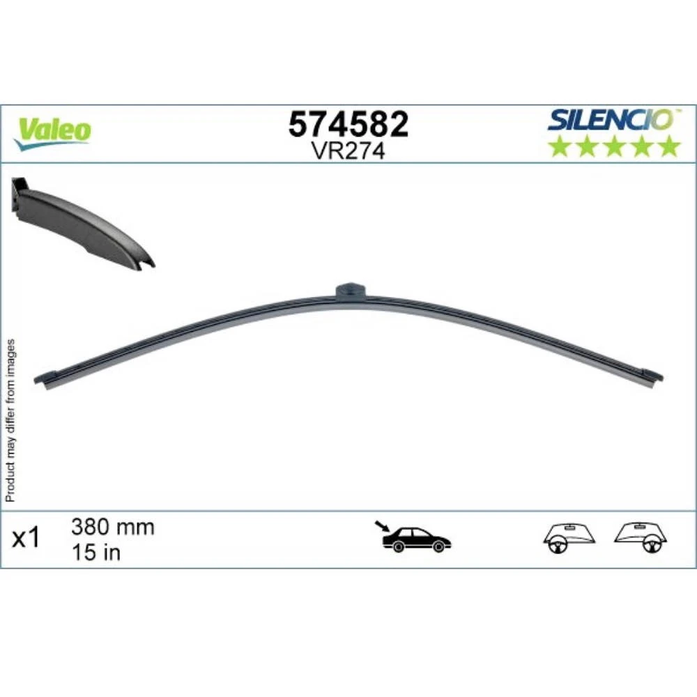 Rear wiper blade Valeo Silencio Rear 380 mm for Audi Q5 2016-2024