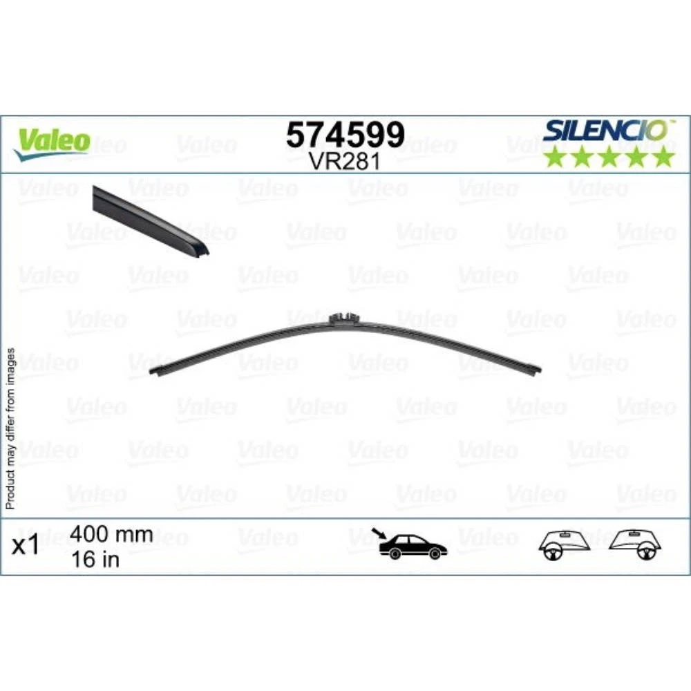Stikla tīrītāji Valeo Silencio Rear automašīnai Volvo C30